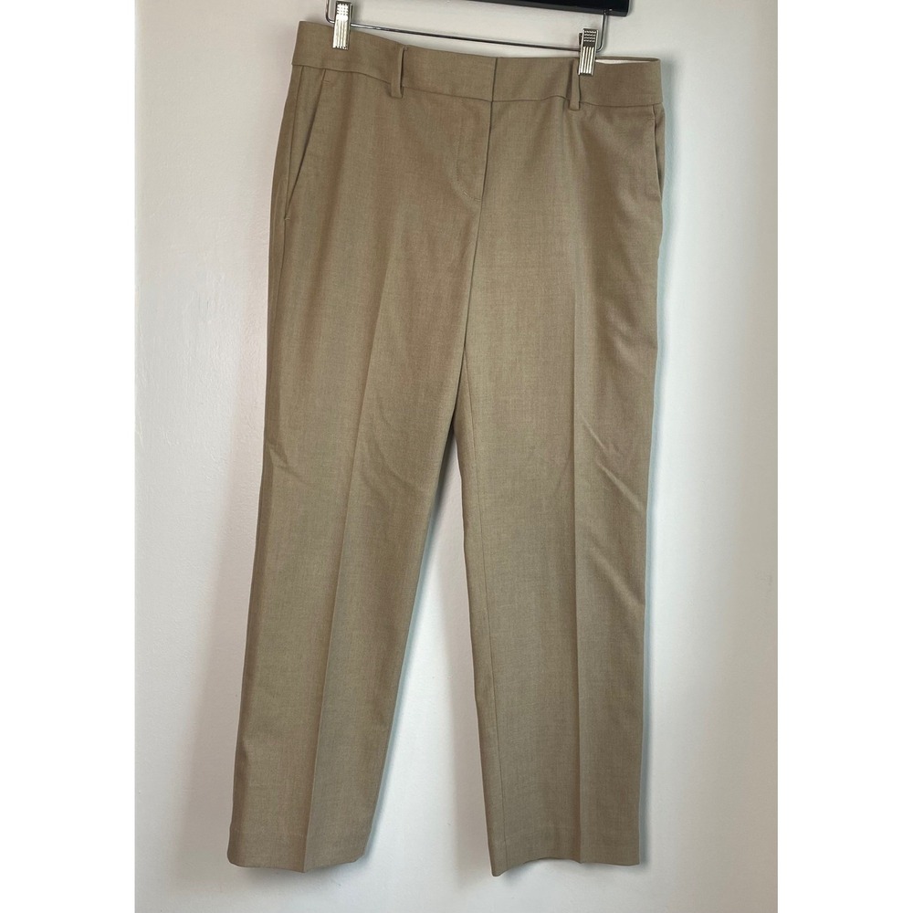 Lot of 2 Ann Taylor Trousers Women 4 Tan Blue Straight Leg Career Professional